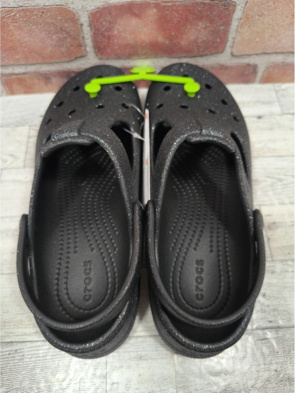 Crocs Mary Jane Glitter Clog Youth Black Glitter Size J6 211172-001 NWT - Picture 7 of 9